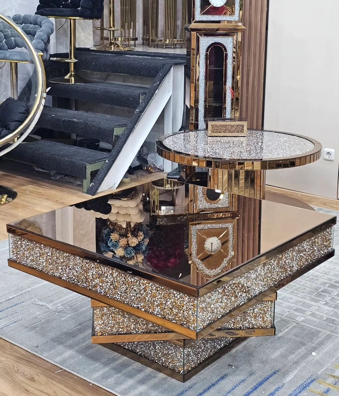 sparkle Mirror Center Table