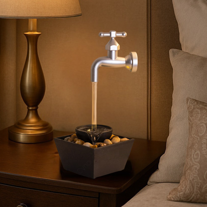 TableTop LED Fountain Decor with Decorative Stones