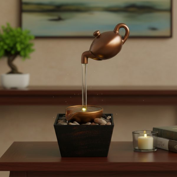 TableTop LED Fountain Decor with Decorative Stones