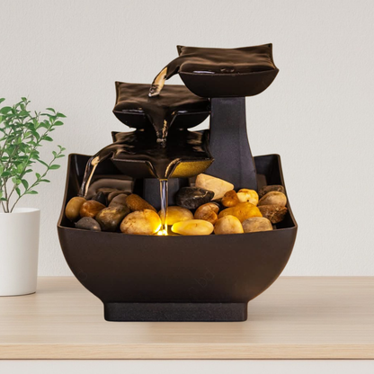 TableTop LED Fountain  Decor with Decorative Stones