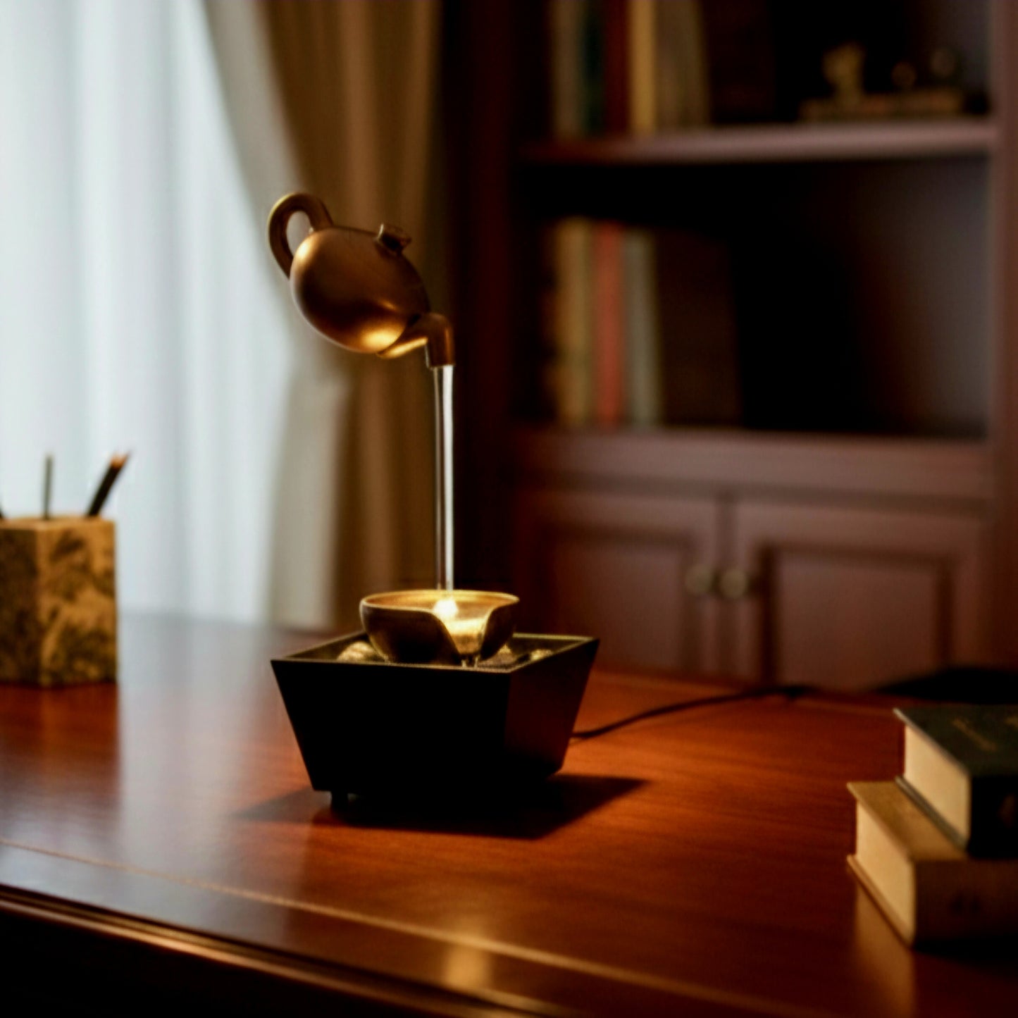 TableTop LED Fountain Decor with Decorative Stones