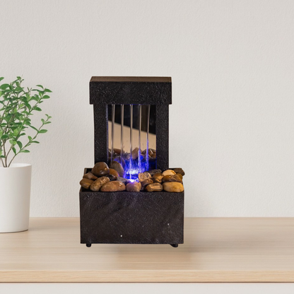 TableTop LED Fountain Decor with Decorative Stones