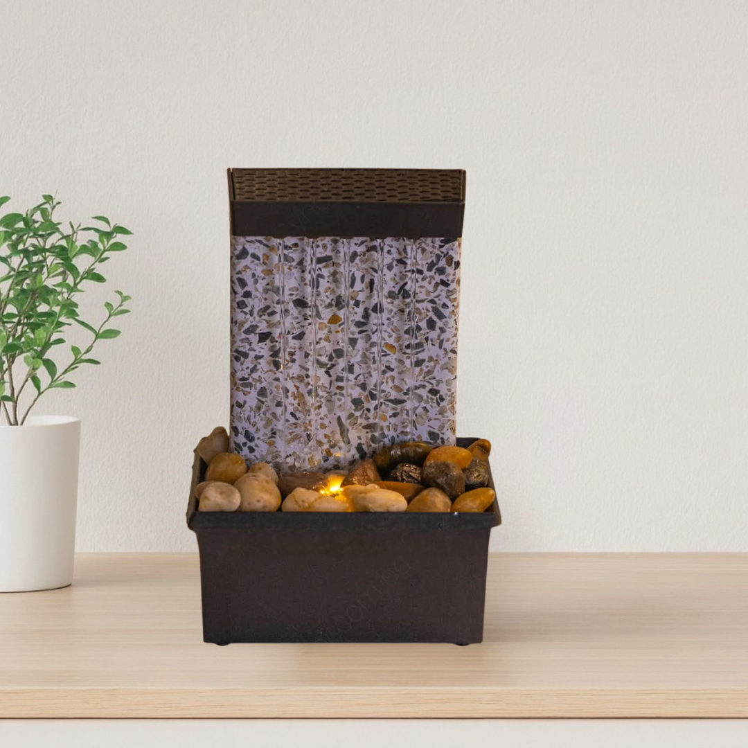 TableTop LED Fountain Decor with Decorative Stones