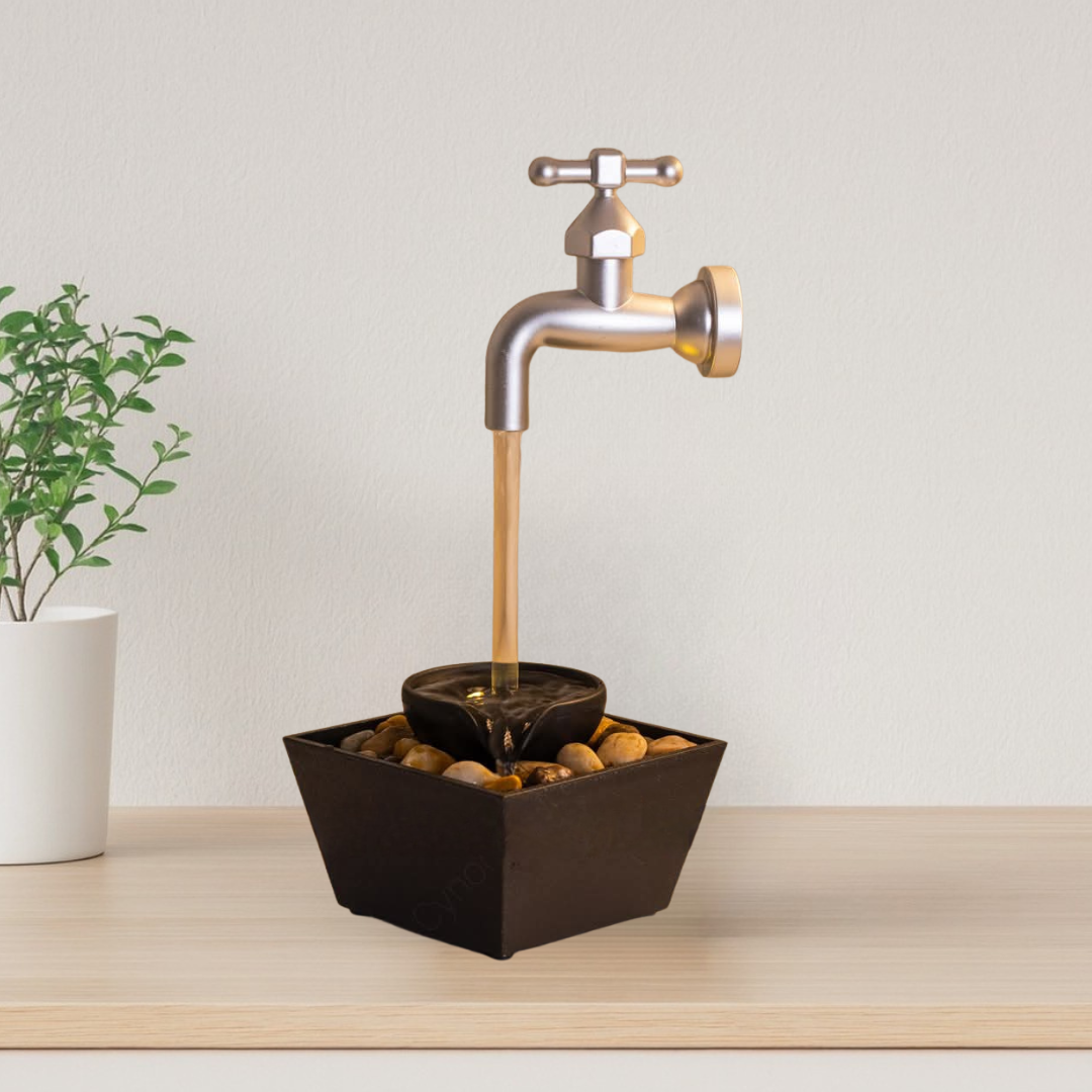 TableTop LED Fountain Decor with Decorative Stones