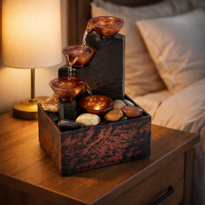 TableTop LED Fountain Decor with Decorative Stones