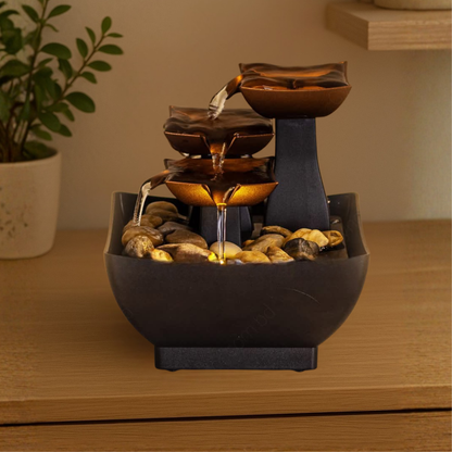 TableTop LED Fountain Decor with Decorative Stones