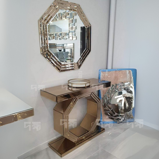 Console table with mirror