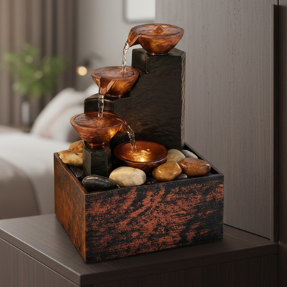 TableTop LED Fountain Decor with Decorative Stones