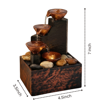 TableTop LED Fountain Decor with Decorative Stones