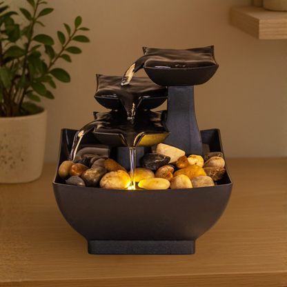 TableTop LED Fountain  Decor with Decorative Stones