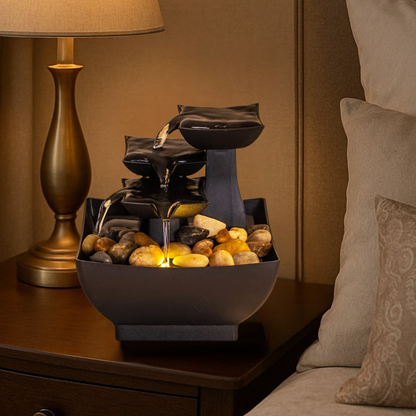 TableTop LED Fountain  Decor with Decorative Stones