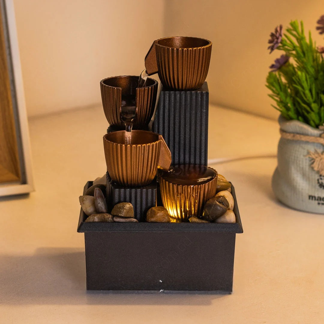 TableTop LED Fountain Decor with Decorative Stones