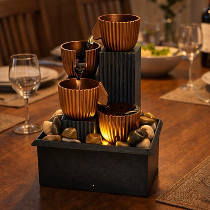 TableTop LED Fountain Decor with Decorative Stones