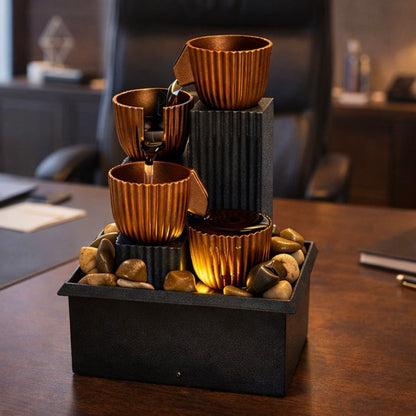 TableTop LED Fountain Decor with Decorative Stones