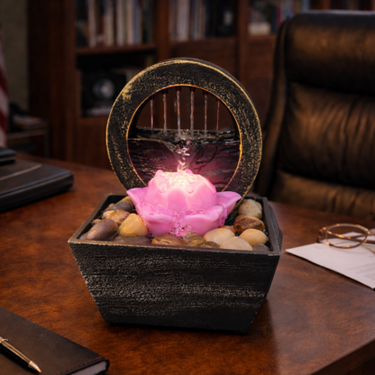 TableTop LED Fountain Decor with Decorative Stones