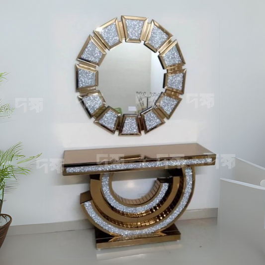 Console table with mirror