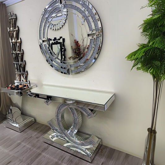 Console table with mirror