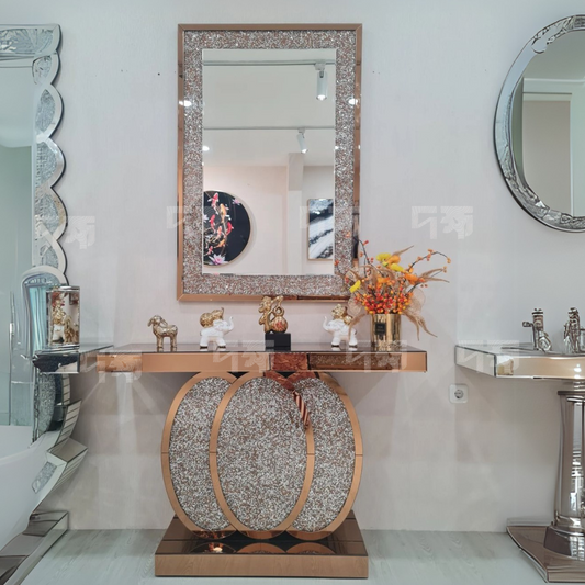 Console table with mirror